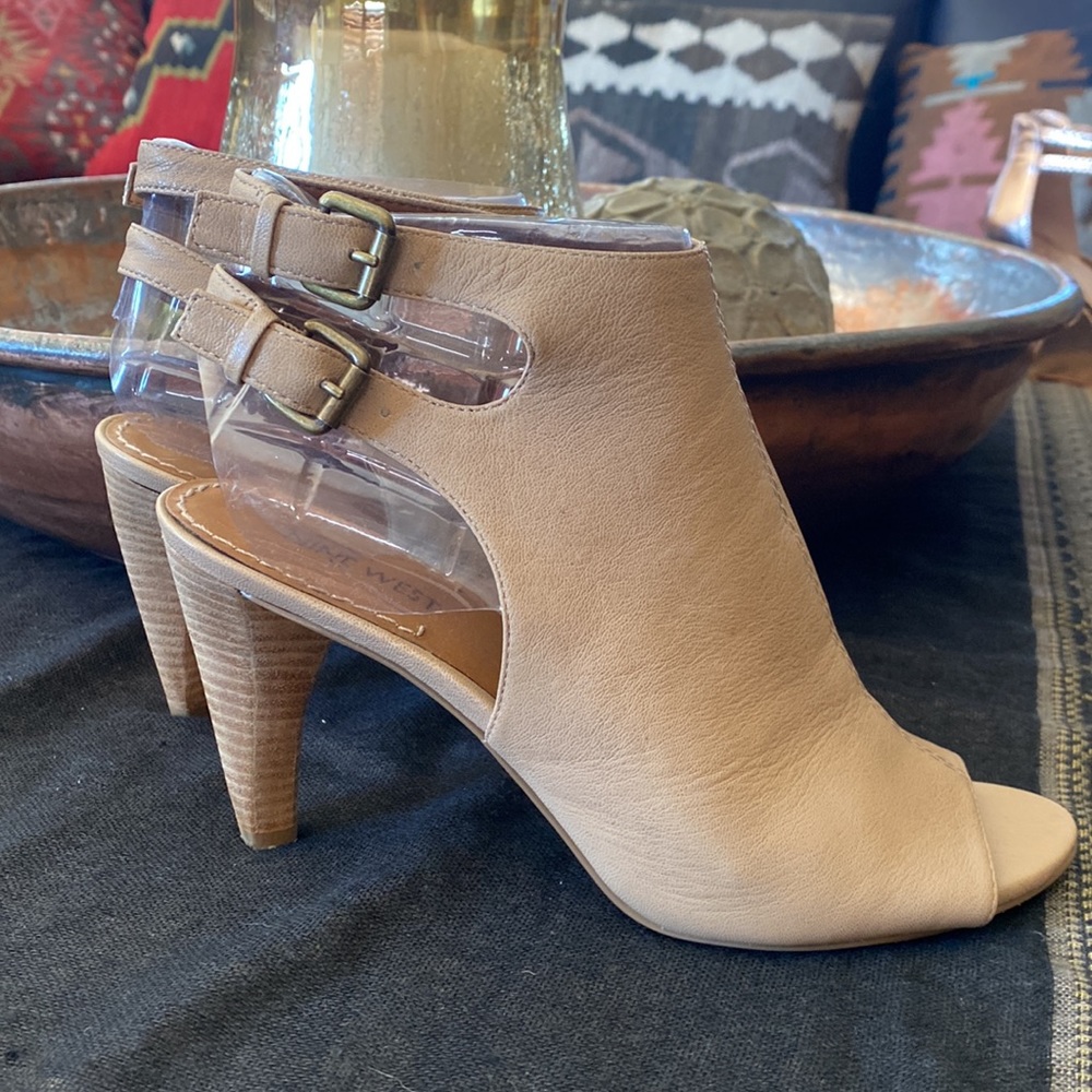 Leather buckled heels, Nine West,  8.5